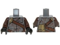 LEGO part Torso SW Shirt with Spirals, Reddish Brown Straps and Large Dark Tan Pouch Pattern / Dark Brown Arms / Black Hands 973pb2122c01