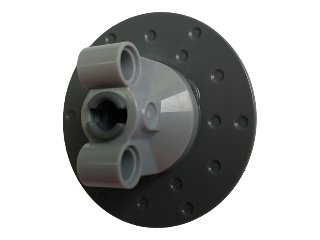 LEGO part Technic, Assale di Sterzata con 2 Fori Spina con Mozzo Ruota di Sterzata Grigio Bluastro Scuro 3 Fori Spina Rotondo (11950/ 35189) (11950c02)