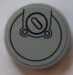 LEGO part Tile, Round 2 x 2 with Bottom Stud Holder with Filler Cap Pattern (Sticker) - Set 60073 (14769pb034)