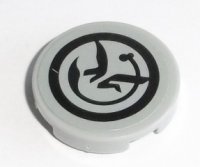 LEGO part Carreau, Rond 2 x 2 with Bottom Stud Holder with Black Yoda's Jedi Starfighter Symbol Pattern (Sticker) - Set 75168 14769pb181