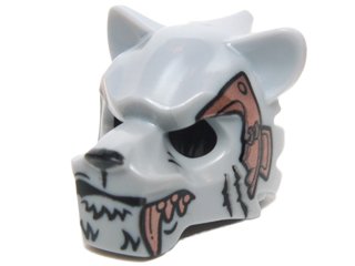 LEGO part Minifigure, Headgear Mask Tiger with White Fang, Copper Fang and Copper Armor with Rivets Pattern (15083pb09)