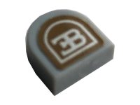 LEGO part Tile, Round 1 x 1 Half Circle Extended with Silver Bugatti Logo Pattern (Sticker) - Set 42083 24246pb024