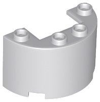 LEGO part Cylinder Half 2 x 4 x 2 with 1 x 2 Cutout (24593)