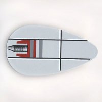 LEGO part Minifigurine, Bouclier Ovale avec Motif Fusée SW Petite en Haut 2586px6