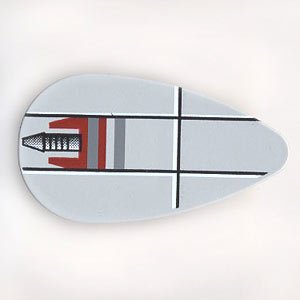 LEGO part Minifigurine, Bouclier Ovale avec Motif Fusée SW Petite en Haut (2586px6)