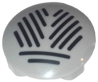 LEGO part Piastra, Rotonda 2 x 2 con Fondo Arrotondato e Griglia Nera Pattern (2654pb016)