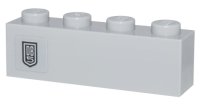 LEGO part Mattone 1 x 4 con motivo Logo Aston Martin 'DB5' Argento e Nero (Adesivo) - Set 10262 3010pb341