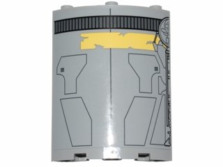 LEGO part Cylinder Quarter 4 x 4 x 6 with SW Droid Escape Pod Pattern 1 (Sticker) - Set 75136 (30562pb040)
