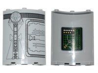 LEGO part Cylinder Quarter 4 x 4 x 6 with SW Droid Escape Pod Pattern 3 Outside and Green Grid, Yellow and White Buttons and Planet Pattern Inside (Stickers) - Set 75136 30562pb042