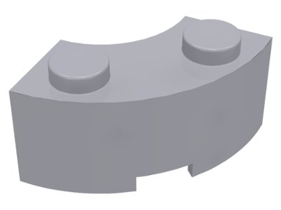 LEGO part Brick, Round Corner 2 x 2 Macaroni with Stud Notch (3063b)