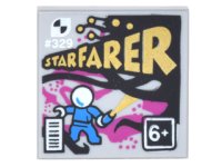LEGO part Baldosa 2 x 2 con Patrón '#329', 'STARFARER' y '6+' 3068pb0995