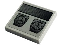 LEGO part Tile 2 x 2 with Black Mercedes-Benz Logos and Stripe Pattern (Sticker) - Set 42129 3068pb2004