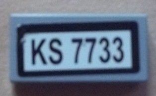 LEGO part Carreau 1 x 2 with 'KS 7733' Pattern (Sticker) - Set 7733 (3069pb0199)