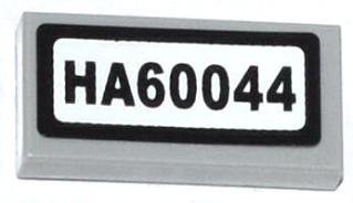 LEGO part Carreau 1 x 2 with 'HA60044' Pattern (Sticker) - Set 60044 (3069pb0307)