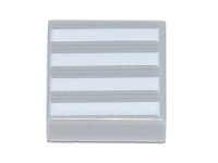 LEGO part Piastrella 1 x 1 con Motivo 4 Strisce Bianche 3070pb140