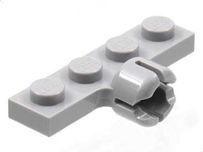 LEGO onderdeel Plate, Modified 1 x 4 with Tow Ball Socket, Short, 4 Slots (7mm Socket Length) (3183c)