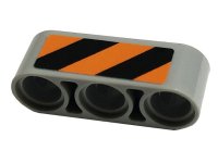 LEGO part Technic, Liftarm Thick 1 x 3 with Black and Orange Danger Stripes Pattern Model Right Side (Sticker) - Set 42112 32523pb31R