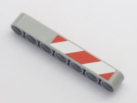 LEGO part Technic, Liftarm Thick 1 x 7 with Red and 2 White Danger Stripes Pattern Model Left Side (Sticker) - Set 42043 32524pb028L