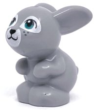 LEGO part Bunny / Rabbit, Friends, Sitting with Dark Turquoise Eyes, Black Nose and Mouth, and White Muzzle Pattern 34050pb02