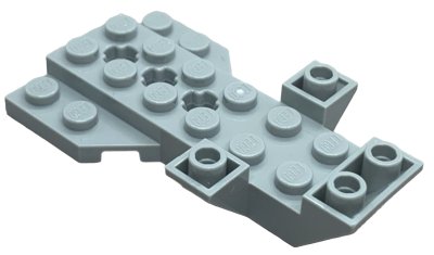 LEGO part Vehicle, Base 4 x 7 x 1 Triple Inverted Slope with Wedge Plate and 3 Axle Holes (3536)