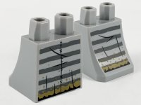 LEGO part Unterkörper, Rock mit 5 dunkelblaugrauen Gefängnisstreifen und dunkelbeigem Schmutz Muster auf beiden Seiten 36036pb022
