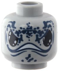 LEGO part Minifigure, Head Alien with Large Black Eyes, Wide Mouth And Dark Blue Spots Pattern (Atlantis Manta Ray) 3626pb0397