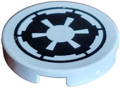 LEGO part Tile, Round 2 x 2 with SW Imperial Logo Pattern (4150ps5)