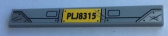 LEGO part Tile 1 x 8 with 'PLJ8315', Silver Scratches and Headlights Pattern (Sticker) - Set 75933 (4162pb234)