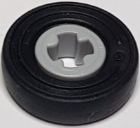 LEGO part Technic Bush 1/2 Smooth with Black Tire 14mm D. x 4mm Smooth Small Single with Number Embossed on Side (4265c / 59895) 4265cc01