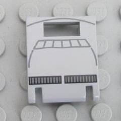 LEGO part Container, Box 2 x 2 x 2 Door with Slot with Black Sith Infiltrator Pattern (4346pb07)