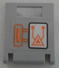 LEGO part Container, Box 2 x 2 x 2 Door with Slot with Orange Circuitry Pattern (Sticker) - Set 70317 4346pb35