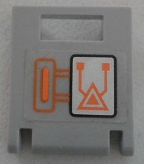 LEGO part Container, Box 2 x 2 x 2 Door with Slot with Orange Circuitry Pattern (Sticker) - Set 70317 (4346pb35)