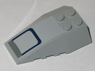 LEGO part Wedge 6 x 4 Triple Curved with Dark Blue Panel Pattern (Sticker) - Set 8128 (43712pb038)