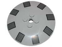 LEGO part Dish 6 x 6 Inverted (Radar) - Solid Studs with Dark Bluish Gray and Black TIE Bomber Clamps Pattern 44375bpb19
