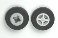 LEGO part Wheel 8mm D. x 6mm with Black Tire 14mm D. x 4mm Smooth Small Single with Number Embossed on Side (4624 / 59895) 4624c05