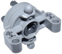 LEGO part Technic, Steering Axle with 2 Pin Holes, 2 Axle Holes and 2 Tow Ball Arms with Dark Bluish Gray Wheel Hub 46490c01