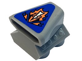 LEGO onderdeel Vehicle, Air Scoop Engine Top 2 x 2 with Orange Flames on Blue Background Pattern (Sticker) - Set 8197 (50943pb04)
