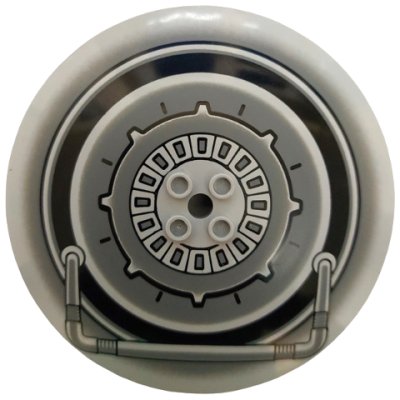 LEGO part Dish 10 x 10 Inverted (Radar) - Hollow Studs with SW Tank Droid Pattern (50990apb04)