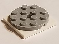 LEGO part Turntable 4 x 4 x 2/3 with White Square Base, Free-Spinning (60474 / 61485) (60474c03)