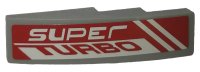 LEGO part Slope, Curved 4 x 1 with 'SUPER TURBO' Pattern Model Right Side (Sticker) - Set 42039 61678pb110R