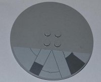 LEGO part Tile, Round 8 x 8 with 4 Studs in Center with SW Millennium Falcon Pattern (Sticker) - Sets 7965 / 75105 6177pb010