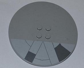 LEGO part Tile, Round 8 x 8 with 4 Studs in Center with SW Millennium Falcon Pattern (Sticker) - Sets 7965 / 75105 (6177pb010)