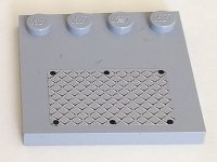 LEGO part Tile, Modified 4 x 4 with Studs on Edge with 6 Black Rivets on Small Silver Tread Plate Pattern (Sticker) - Set 7945 6179pb029