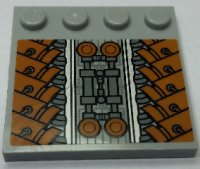 LEGO part Tile, Modified 4 x 4 with Studs on Edge with SW Sith Infiltrator Mechanical Pattern (Sticker) - Set 7961 6179pb110
