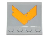 LEGO part Tile, Modified 4 x 4 with Studs on Edge with Yellow Worn Chevron Pattern (Sticker) - Set 75171 6179pb129