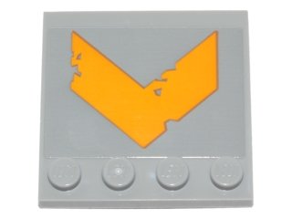 LEGO part Tile, Modified 4 x 4 with Studs on Edge with Yellow Worn Chevron Pattern (Sticker) - Set 75171 (6179pb129)
