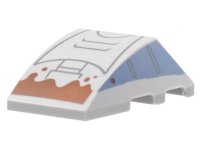 LEGO part Wedge 4 x 3 Triple Curved No Studs with Sand Blue Side Panels, Dark Bluish Gray Mechanical Contour Lines, and Reddish Brown Mud Pattern 64225pb062