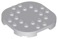 LEGO onderdeel Plate, Modified 6 x 6 with Rounded Corners and 4 Feet 66789