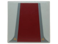 LEGO part Tile 6 x 6 with Dark Red Rectangle with Dark Bluish Gray Edges Pattern (Sticker) - Set 8039 6881pb05
