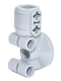 LEGO part Technic, Steering Wheel Hub Holder / Shock Absorber Head with 2 Pin Joiners and Shaft with 2 Axle Holes 69636